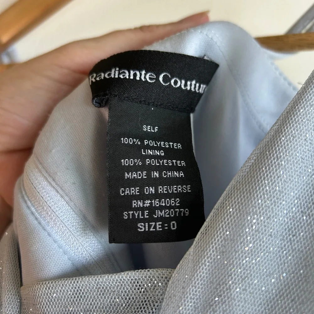 Radiante Couture Blue Glitter Tulle Ruffle Mini Dress‎ Cocktail Homecoming